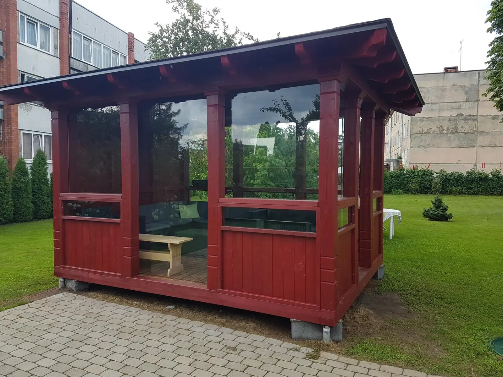Koka konstrukcijas līdz 30 m² — 3 x 4 m ar stiklojumu