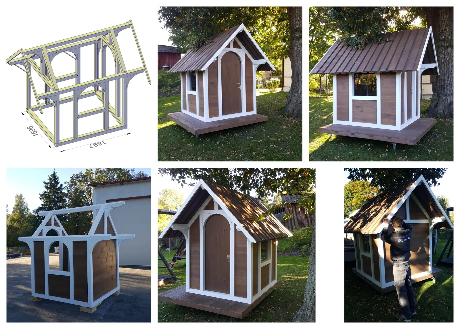Koka konstrukcijas līdz 30 m² — 1,89 x 1,69 m bērnu mājiņa