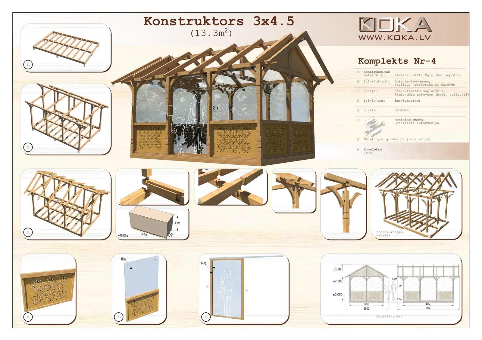 Konstruktors — Koka konstrukcija — saliec pats